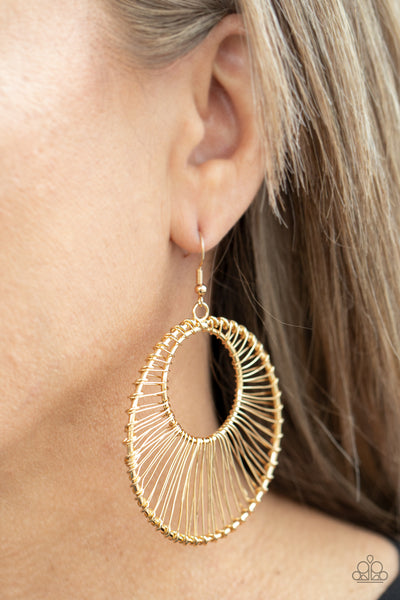 Artisan Applique - Paparazzi - Gold Wire Circle Earrings