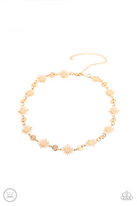 Astro Goddess - Paparazzi - Gold Sunburst Choker Necklace