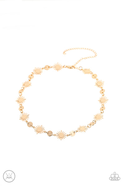 Astro Goddess - Paparazzi - Gold Sunburst Choker Necklace