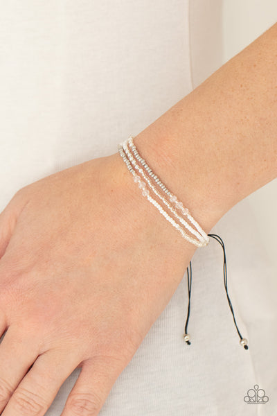 BEAD Me Up, Scotty! - Paparazzi - White Seed Bead Sliding Knot Bracelet