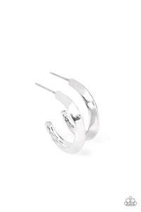 BEVEL Up - Paparazzi - Silver Mini Dainty Hoop Earrings