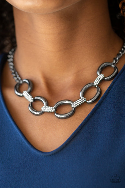 Boss Boulevard - Paparazzi - Black Gunmetal Link Necklace