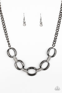 Boss Boulevard - Paparazzi - Black Gunmetal Link Necklace