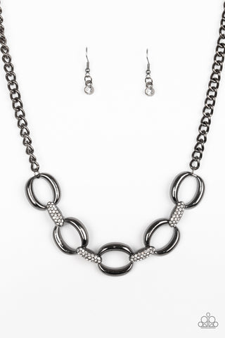 Boss Boulevard - Paparazzi - Black Gunmetal Link Necklace