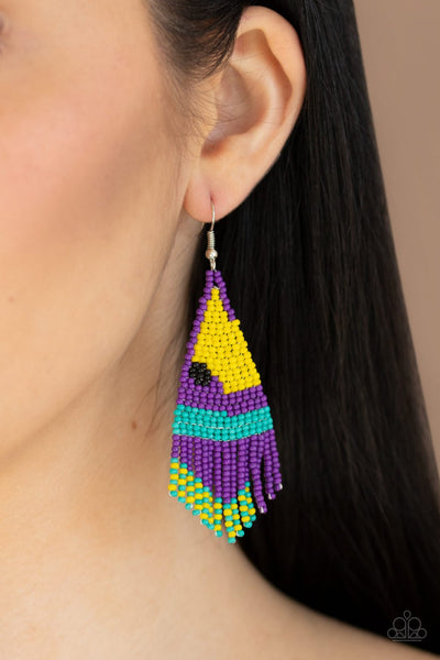 Brightly Beaded - Paparazzi - Purple Seed Bead Earrings