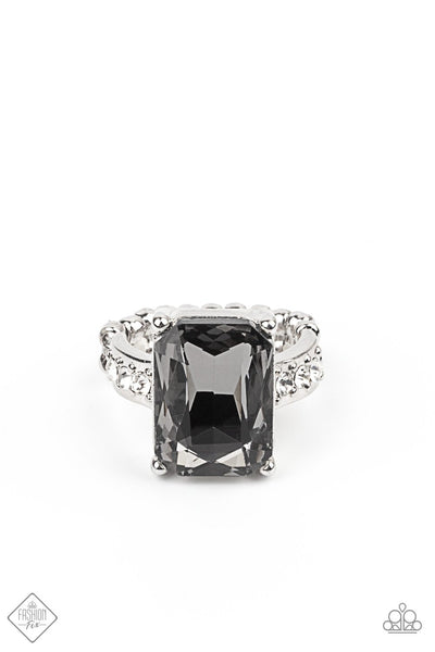 Bring Down the POWERHOUSE - Paparazzi - Silver Smoky Gem Ring