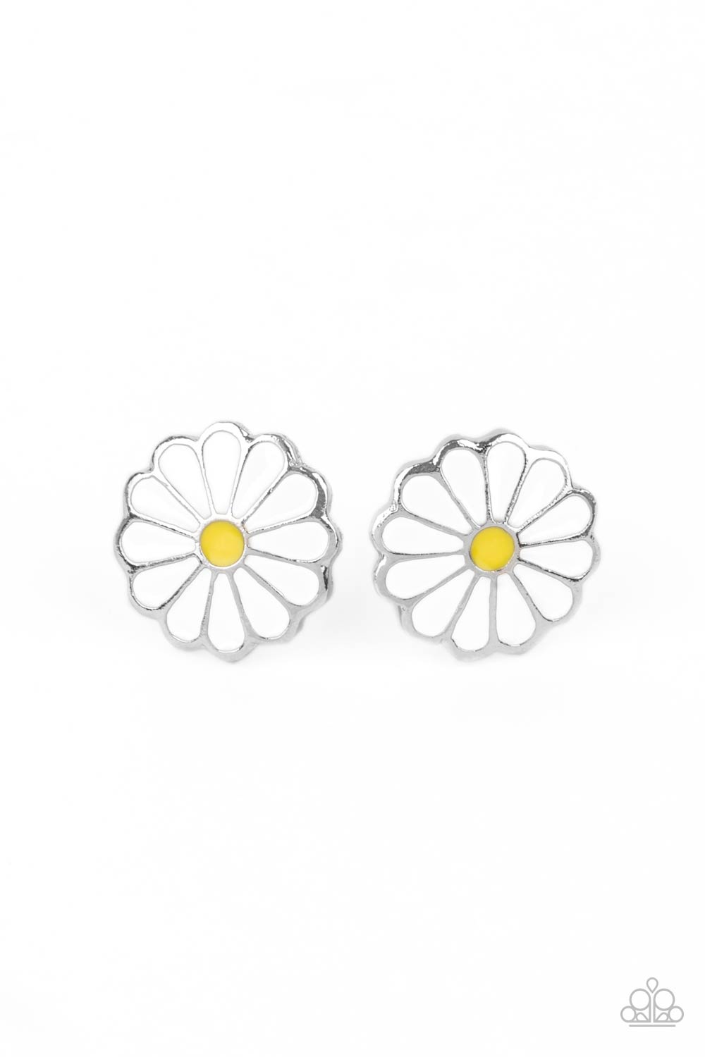 Budding Out - Paparazzi - White Daisy Post Earrings