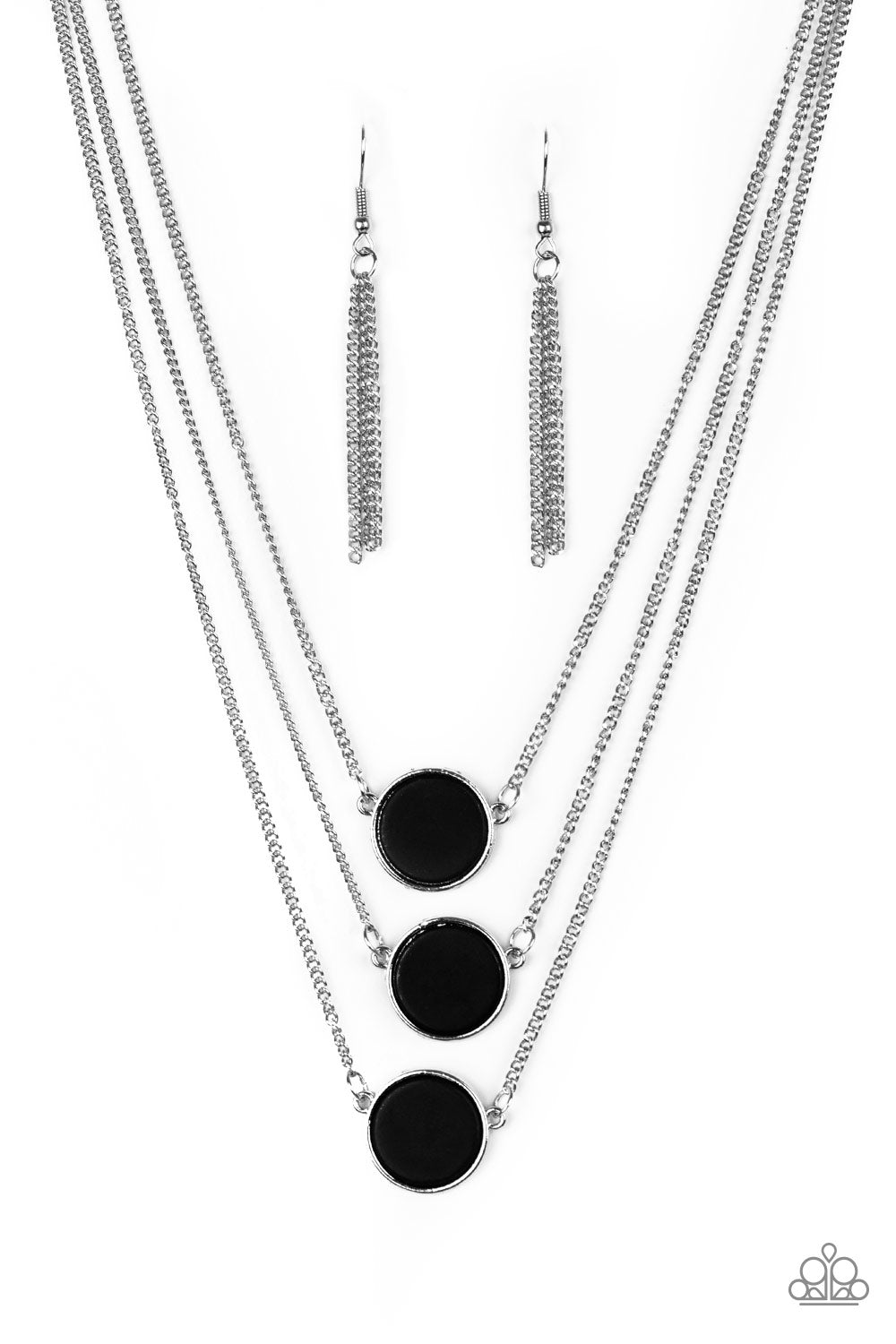 CEO of Chic - Paparazzi - Black Tiered Stone Layered Necklace