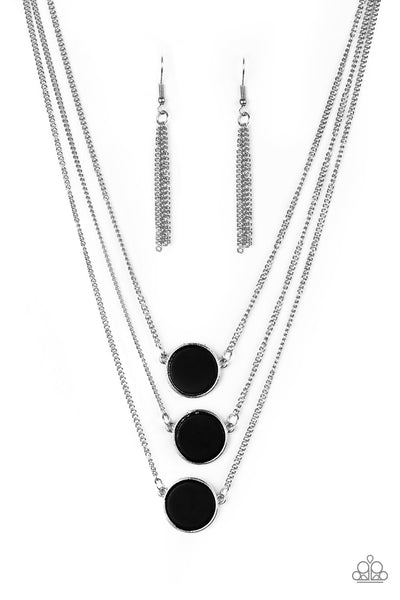 CEO of Chic - Paparazzi - Black Tiered Stone Layered Necklace