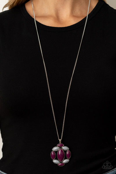 Chromatic Cache - Paparazzi - Purple add Grey Bead Pendant Necklace