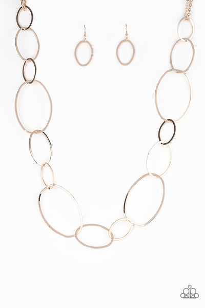 City Circuit - Paparazzi - Rose Gold Oval Necklace
