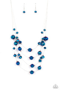 Cosmic Real Estate - Paparazzi - Blue Oil Spill Layered Wire Necklace