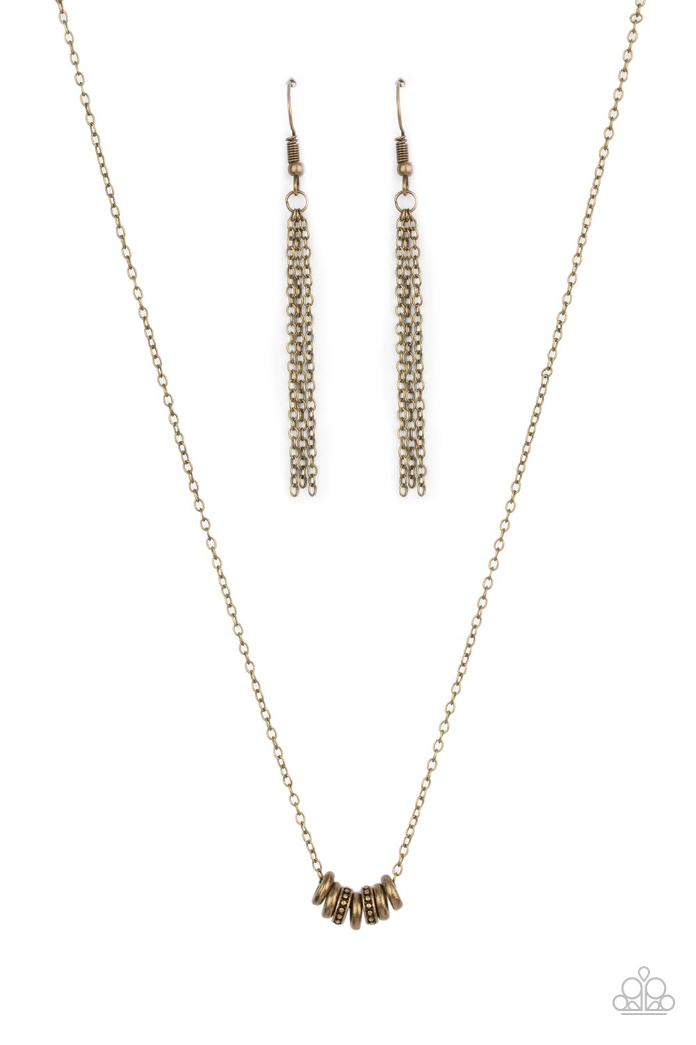 Dainty Dalliance - Paparazzi - Brass Ring Cluster Necklace