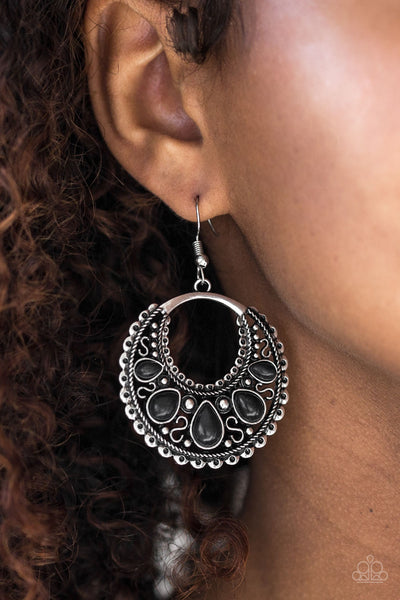 Desert Springs - Paparazzi - Black Stone Artisan Earrings