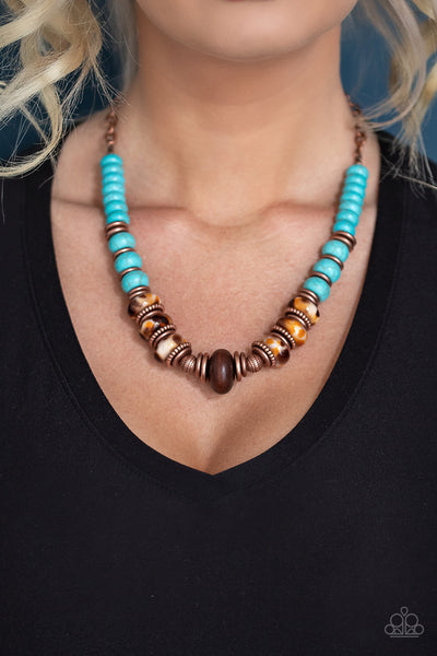 Desert Tranquility - Paparazzi - Copper Artisan Turquoise Bead Necklace