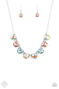 Dreamy Decorum - Paparazzi - Multi Iridescent Pastel Fashion Fix June 2021 Necklace