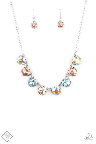 Dreamy Decorum - Paparazzi - Multi Iridescent Pastel Fashion Fix June 2021 Necklace