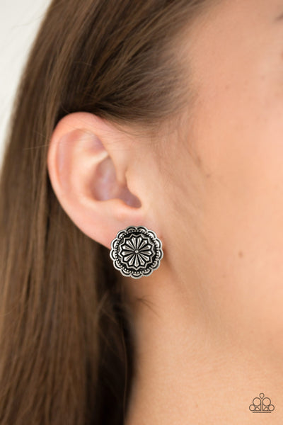 Durango Desert - Paparazzi - Silver Floral Post Earrings