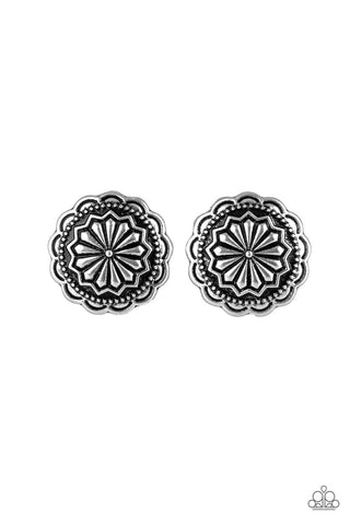 Durango Desert - Paparazzi - Silver Floral Post Earrings