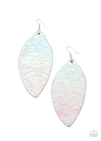 Eden Radiance- Paparazzi - Multi Metallic Iridescent Leaf Leather Earrings