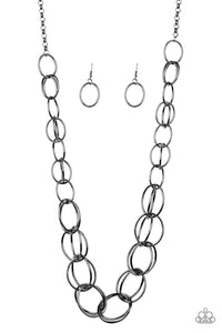 Elegantly Ensnared - Paparazzi - Black Necklace