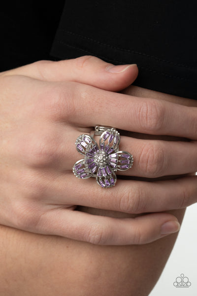 Botanical Ballroom - Paparazzi - Purple Gem Floral EMP Exclusive Ring