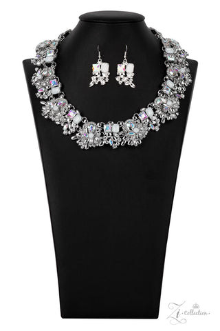 Exceptional - Paparazzi - Multi Iridescent White Rhinestone Zi Collection 2021 Necklace