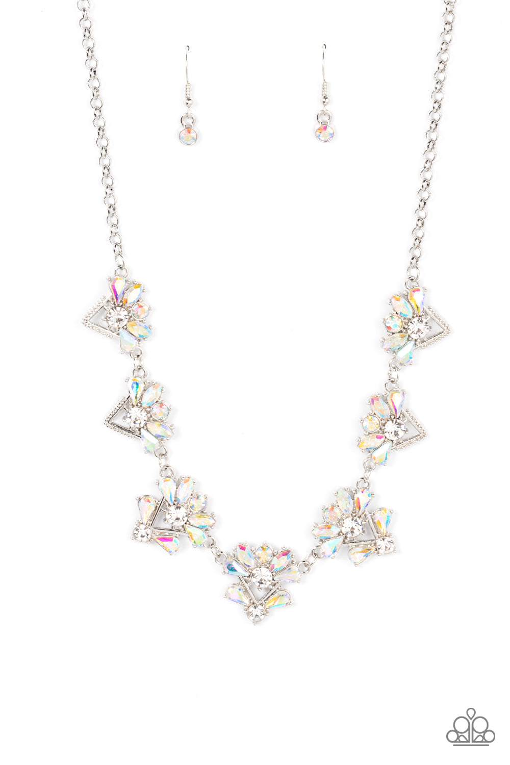 Extragalactic Extravagance - Paparazzi - Multi Iridescent Rhinestone EMP Exclusive Necklace