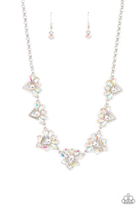 Extragalactic Extravagance - Paparazzi - Multi Iridescent Rhinestone EMP Exclusive Necklace