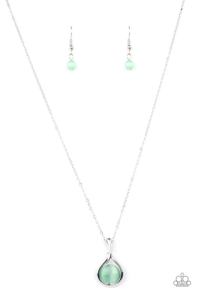 Paparazzi green hot sale moonstone necklace