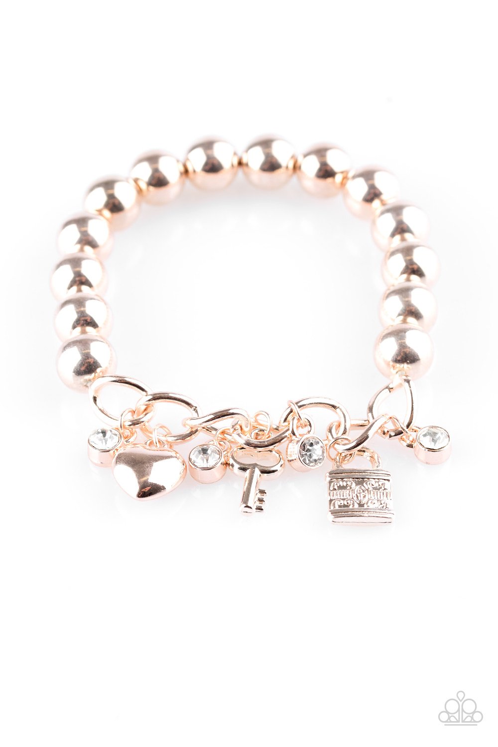 Feelin Flirtatious - Paparazzi - Rose Gold Charm Stretch Bracelet