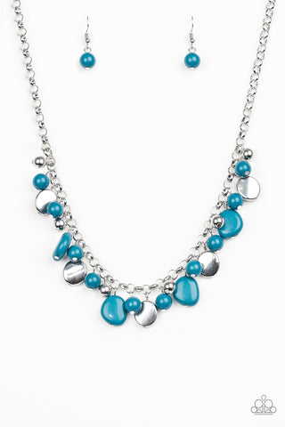 Flirtatiously Florida - Paparazzi - Blue and Silver Bead Necklace