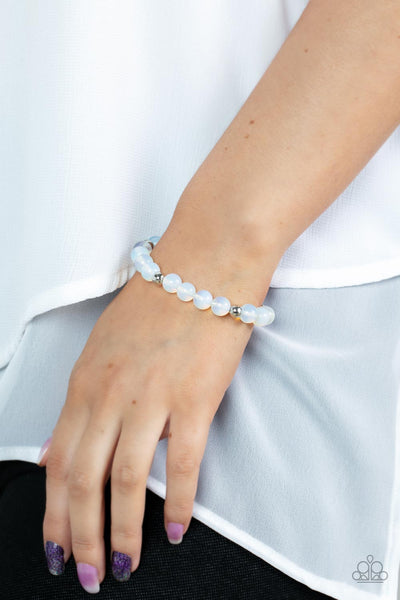 Forever and a DAYDREAM - Paparazzi - White Opalescent Bead Stretchy Bracelet