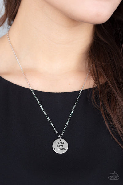 Freedom Isn't Free - Paparazzi - Silver Patriotic Necklace