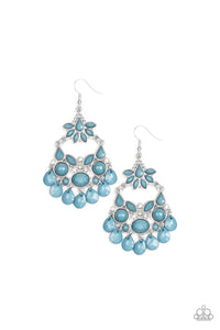 Garden Dream – Paparazzi – Blue Bead Silver Frame Chandelier Earring 2019 Convention Exclusive