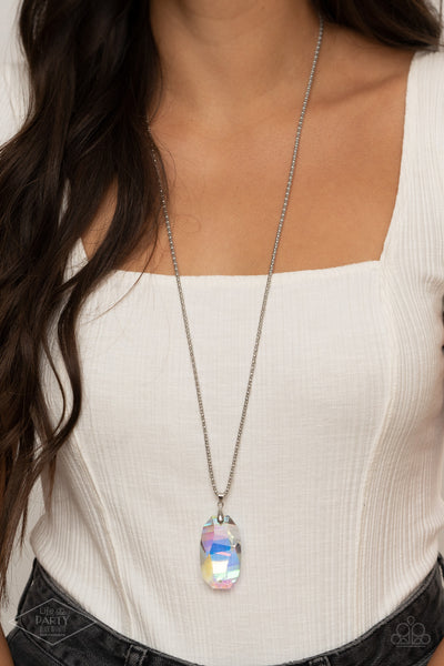 Gemstone Grandeur - Paparazzi - Multi Iridescent Gem Pendant Necklace