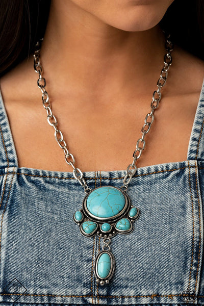 Geographically Gorgeous - Paparazzi - Blue Turquoise Silver Necklace Fashion Fix Exclusive