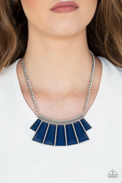 Glamour Goddess - Paparazzi - Blue Emerald Bead Silver Pendant Necklace