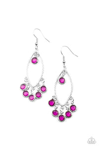 Glassy Grotto - Paparazzi - Purple Gem Chandelier Earrings