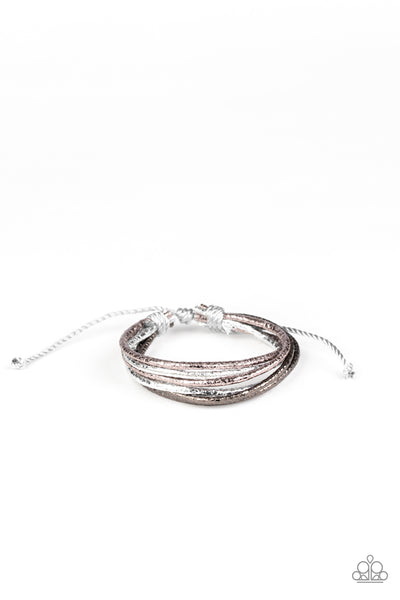 Glitter-tastic - Paparazzi - Multi Metallic Leather Sliding Knot Urban Bracelet