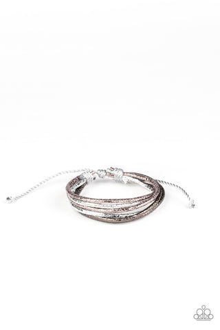 Glitter-tastic - Paparazzi - Multi Metallic Leather Sliding Knot Urban Bracelet