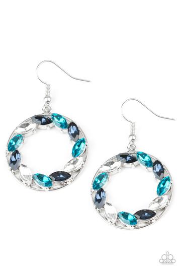 Global Glow - Paparazzi - Multi Blue Marquise Earrings