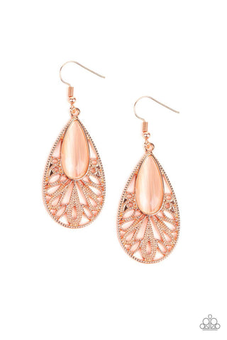 Glowing Tranquility - Paparazzi - Copper Earrings