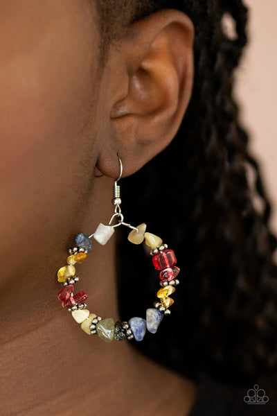Going for Grounded - Paparazzi - Multi Colored Rock Bead Earrings