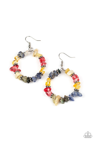 Going for Grounded - Paparazzi - Multi Colored Rock Bead Earrings