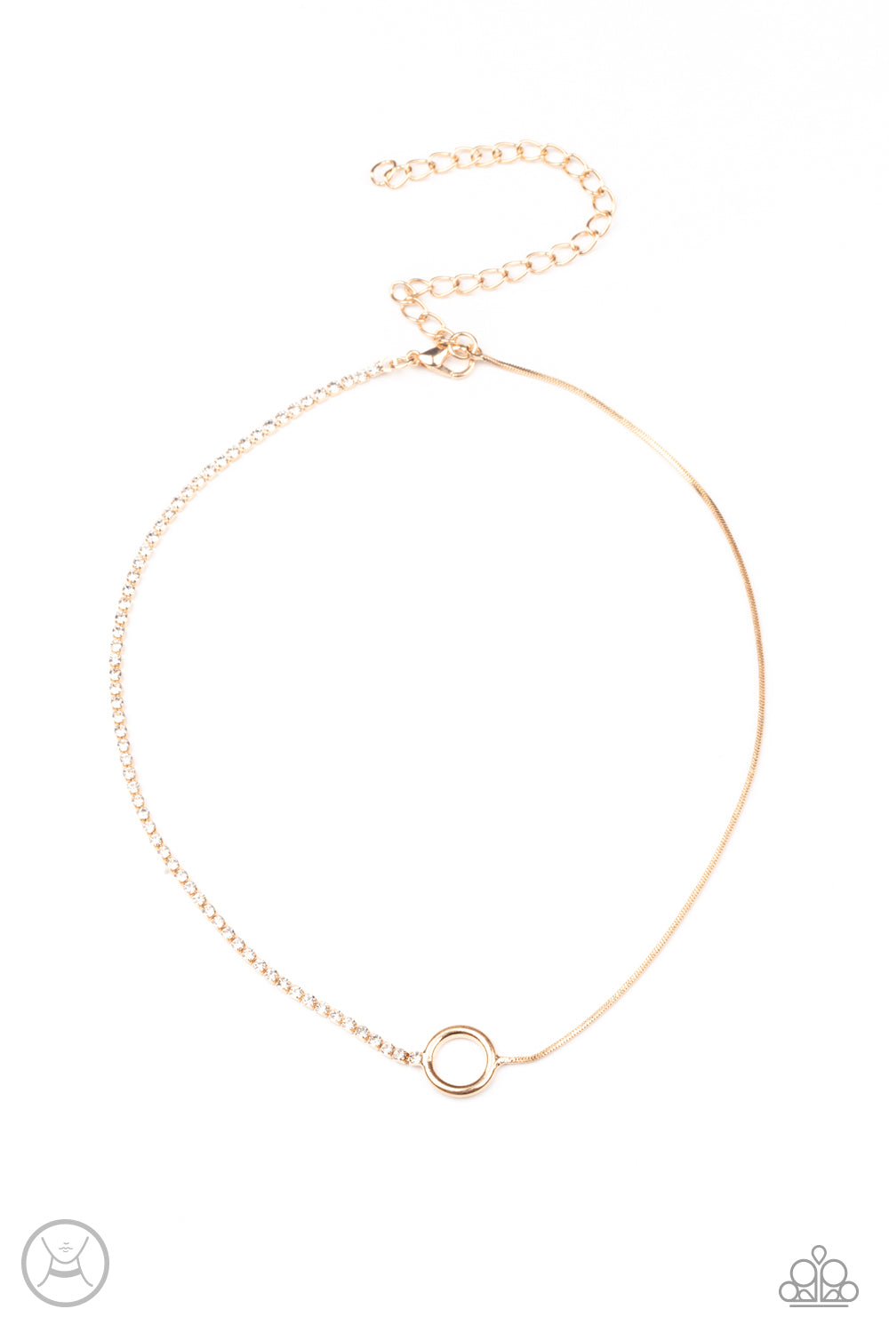 Gotta Split - Paparazzi - Gold Dainty Circle Choker Necklace