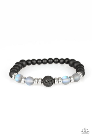 Grace - Paparazzi - Blue Iridescent Lava Bead Urban Bracelet