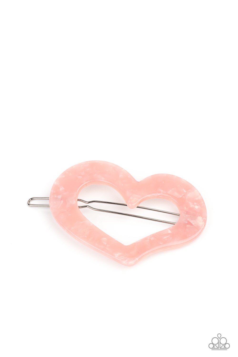 HEART Not to Love - Paparazzi - Pink Acrylic Heart Hair Clip