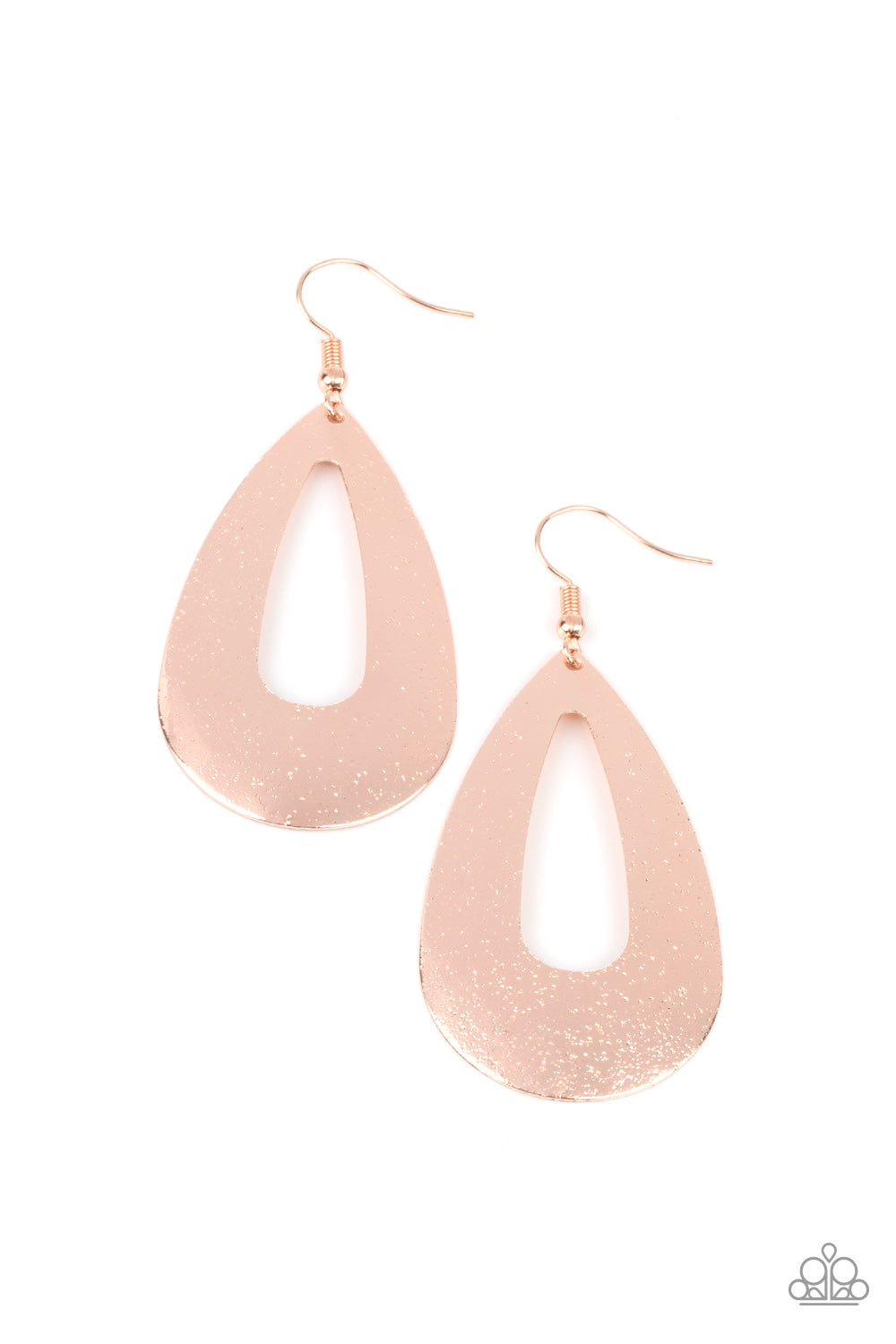 Hand It OVAL! - Paparazzi - Rose Gold Textured Teardrop Earrings