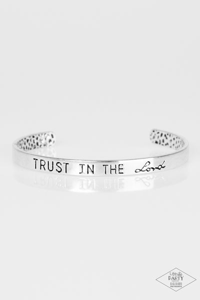 I Put My Trust In You - Paparazzi - Silver “Trust in the Lord” Affirmation Cuff Bracelet